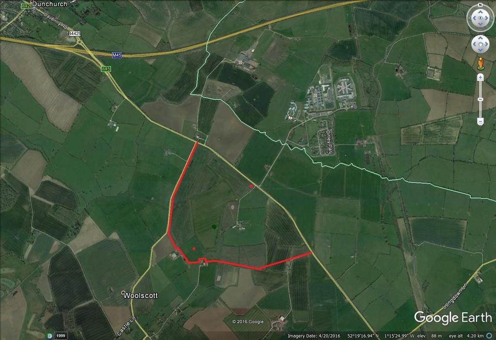 2. Site The site is an area of open land located approximately 2 miles south of Rugby Town centre and lies immediately to the west of the A45 Daventry Road and to the south of the M45 motorway.