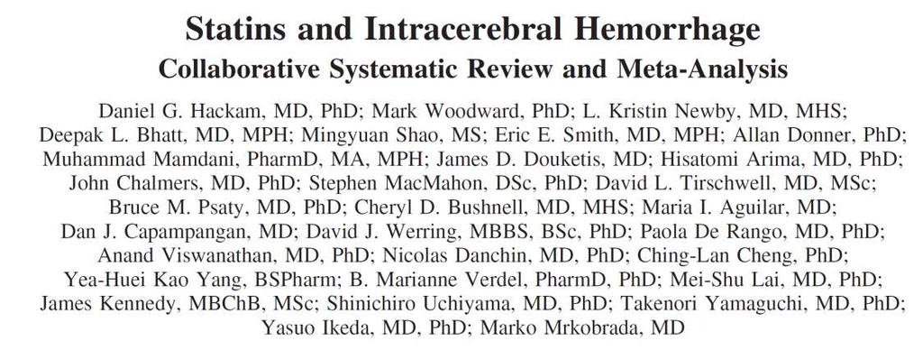 Statins and Intracerebral Hemorrhage