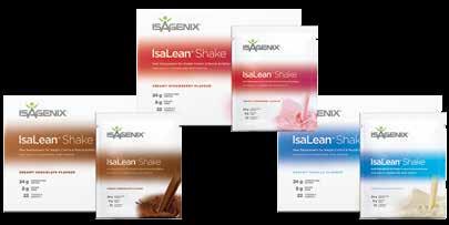 PRODUCT FAST FACTS WEIGHT MANAGEMENT SOLUTIONS ISALEAN SHAKE A nutritionally balanced meal replacement that contains whey protein, essential carbohydrates, fats, vitamins and minerals.