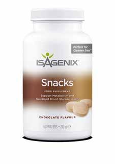 PRODUCT FAST FACTS WEIGHT MANAGEMENT SOLUTIONS (CONT.) ISAGENIX SNACKS The perfect companion to help curb cravings.