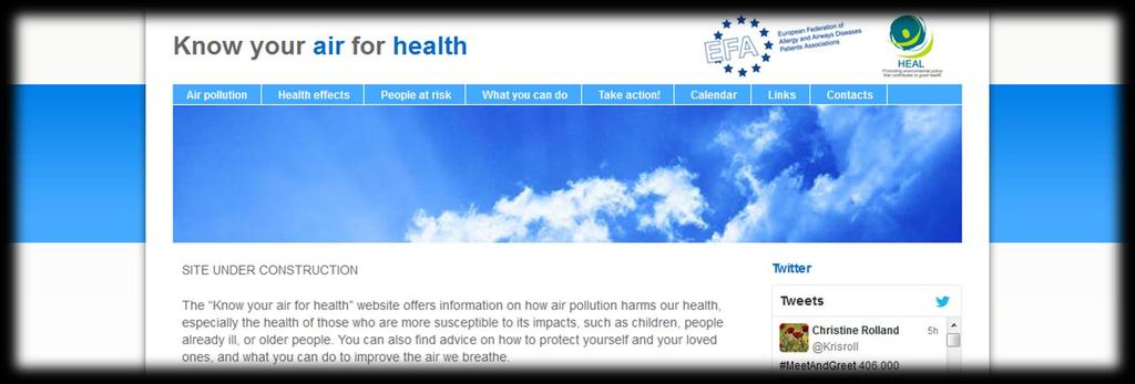 In occasion of the upcoming revision of the EU air legislation, launching the website KnowYourAirForHealth.