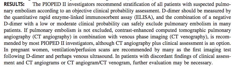 Stratify all patients according to an objective clinical probability assessment -10 years ago
