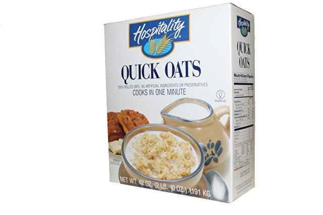 HOSPITALITY Cereal OATMEAL ROLLED QUICK BOX SHELF STABLE PROTEIN EXTENDER HOT # 5027206 12/42 OZ.