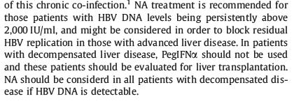 Treatment of chronic hepatitis B + D EASL recommendations Recommendation PegIFNα for at least 48 weeks is the current treatment of choice in HDV/HBV co-infected patients with compensated liver