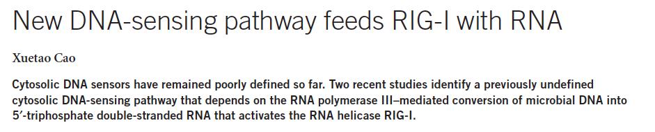 HIV- DNA is transcribed by RNApolymerase III and allows synergy of cgas and RIG-I sensing pathways cgas RNA polymerase III DNA RNA Relative Gag RNA expression 0 0 0-0 -2 0-3 0-4 0-5 0-6 0-7 0-8 0-9