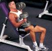 Then, one at a time, raise them up to shoulder level while you press your back and shoulders firmly against the bench.