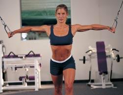 6 cable crossovers This exercise is similar to the hugging motion of the dumbbell flyes.