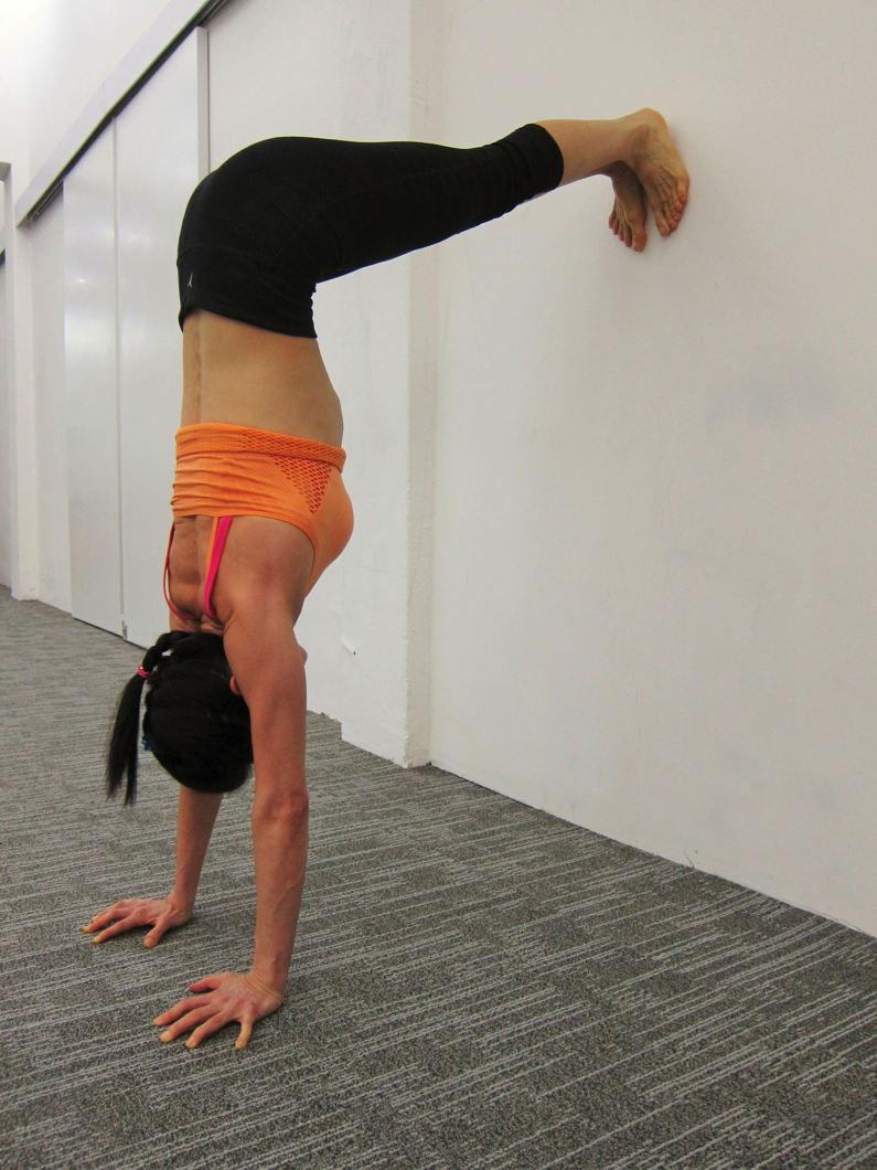 7. L-handstand Strengthen Shoulder girdle stabilizers and the arm muscles Kneel on all fours placing hands flat on floor at shoulder width apart.