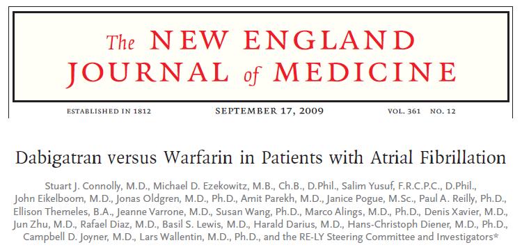 The RE-LY Trial NEJM 2009; 361: 1139-51