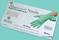 ALOETOUCH POWDER-FREE NITRILE AND POWDER-FREE NITRILE 12'' EXAM GLOVES Strong, flexible, latex-free protection for your most high-risk areas.