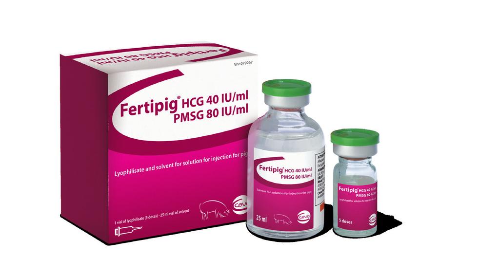 Fertipig Power with Control Induction and synchronisation of oestrus. Reduction of WOI. Unique stability with 28 days of use afer reconstitution. Easy planning of purchase and use.