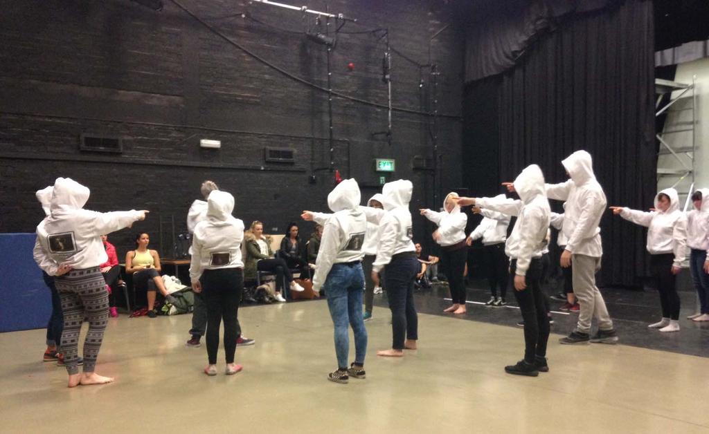 Performing Arts students rehearsing for