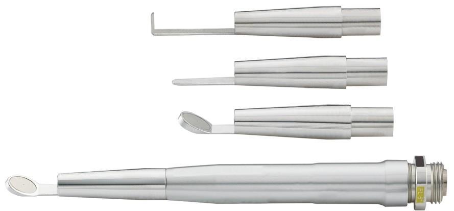 Handpieces The handpiece with the different tips is tailored to the various disciplines areas.