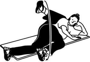Take the top leg toward the chest until your hip and knee is bent to approximately 90 degrees.