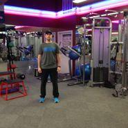 Alternating Crossover Lunge Stand with your feet about shoulder width