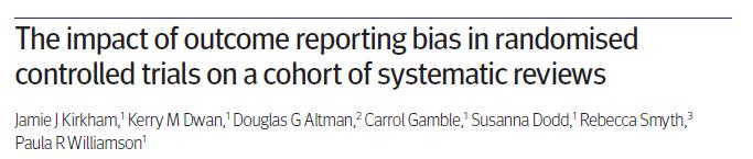 Classification A B C Description Clear that the outcome was measured and analysed States outcome analysed but only reported that result not significant (typically stating p-value >0.05).