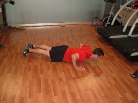 Place the hands on the floor slightly wider than shoulder-width apart.