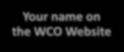 List Your name on the WCO