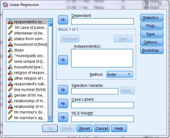 Performing a Regression in SPSS The OLS regression
