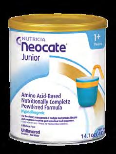 GI/ALLERGY Neocate Junior, Unflavored (without prebiotics) A nutritionally complete, powdered amino acid-based medical food for individuals over the age of 1.