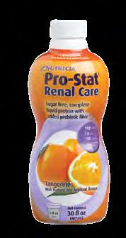 Specialized Adult Nutrition Pro-Stat Renal Care A sugar free, ready-to-drink liquid protein medical food providing 15 g of enzyme-hydrolyzed complete protein, 3 g of prebiotic fiber and 100 calories