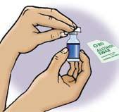 Take the plastic cap off the vial if it is a new vial. Do not remove the rubber stopper.