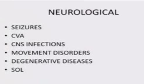 (Refer Slide Time: 05:15) Space-occupying lesions, tumors sometimes and we have seen such patients that whether people have presented with psychosis and depression at old age and when we went on the