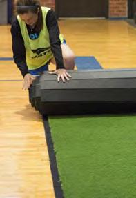 The strong hook and loop system keeps mats together preventing separation while teams practice.