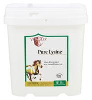 daily for maintenance, 2 scoops daily during periods of stress. Scoop enclosed. 2 = 128 day supply at maintenance level. 211...2... PURE LYSINE 4LB 25 Powder supplement provides a superconcentrated source of the essential amino acid most often deficient in horses' diets.