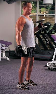 your upper body and elbows should remain stationary throughout the exercise.