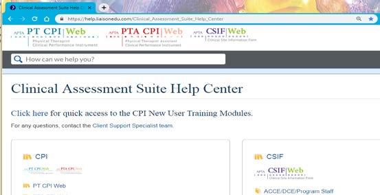 FOR NEW USERS Access to PT and PTA CPI Web will only be provided if you complete the training session and complete the PT and PTA CPI/WEB Assessment (CPI Assessment).