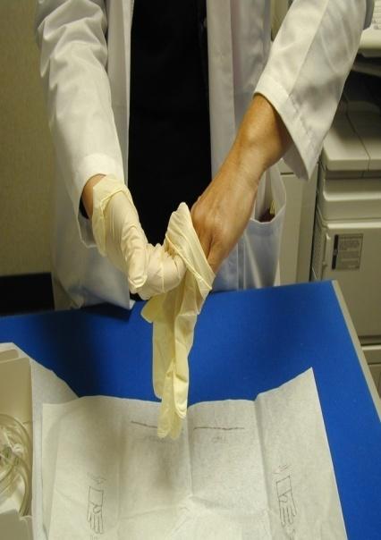 Use sterile gloves, drape, an annsepnc solunon for periurethral