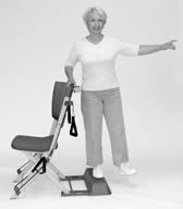 With the Health Step locked onto the back of the chair, stand sideways at the back of the chair with your right side toward the back of the