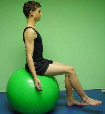 right foot. 22. BALANCE SITTING: Sit on the ball in neutral spine position.