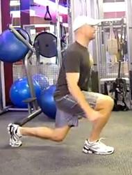 Your front thigh should be parallel to the floor, your torso upright, and your abs