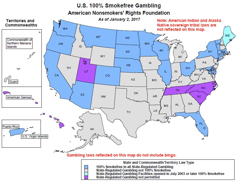 Note: WI and VT have laws that cover state-regulated gambling