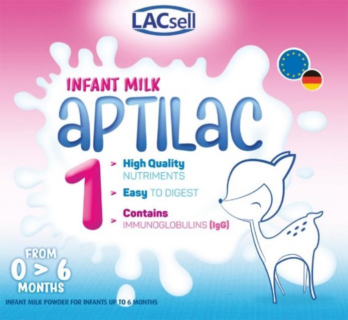 APTILAC 1 APTILAC 1 first days of life to 6 months APTILAC 1 is a wholesome infant milk powder, which contains a unique complex of immunogobulins to strengthen the resilience of the infant right from