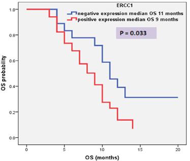 Patients with CR and PR were considered responders while patients with SD and progressed disease were considered non responders and the present study found that patients with high ERCC1 expression