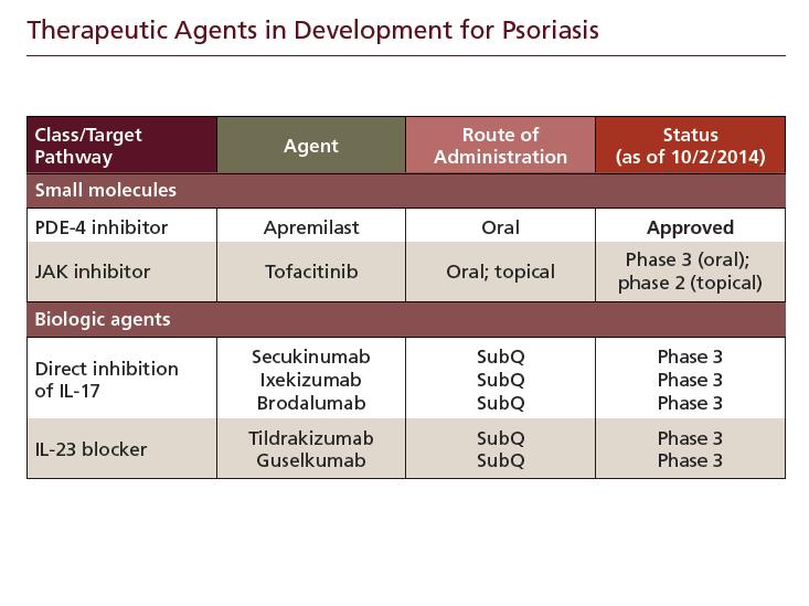 Presentation 2 The Clinical Utility of Emerging Treatment Options for Moderate to Severe Psoriasis: An Assessment of Current Data IL: interleukin; JAK: Janus kinase; PDE-4: phosphodiesterase 4; SubQ:
