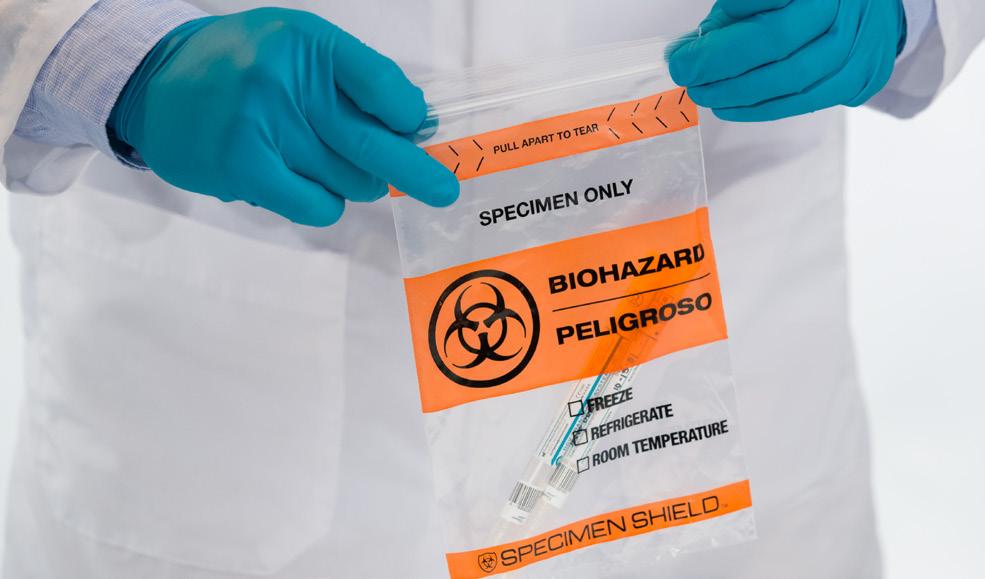 Insert closed, labeled sample tubes ( buccal swabs, saliva, bood, or oral rinse sample) into the biohazard bag and seal.