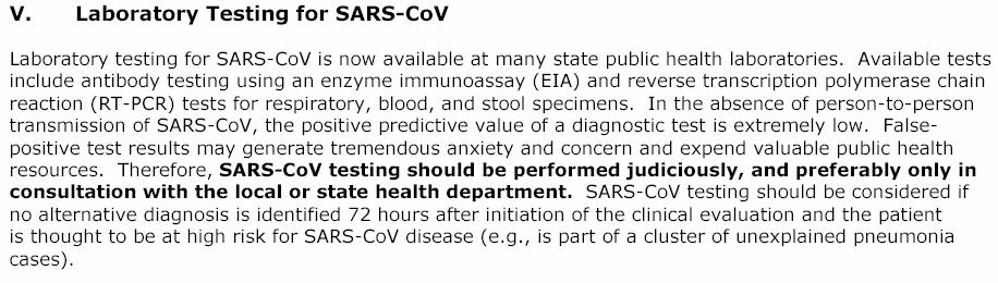 CDC Testing should be performed only at high risk for
