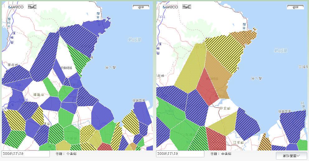 (2) Making it visible on a regional map (GIS) Advantage ii) Possible to compare The comparison by various zones and different time series is easy.