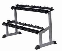 FM8843 Two Tier Dumbbell Rack Holds Six Pair Angled