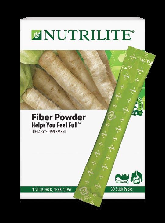 Fiber Powder 10-2736 Nutrilite Fiber Powder has 25% more fiber than Benefiber Stick Packs. Nutrilite Fiber Powder Benefiber Stick Packs Dietary Fiber 4 g 3 g Soluble Fiber 4 g 3 g Inulin 1.
