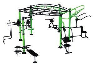 The unique workout stations positioned around the edge of the rig, provides everyone with the opportunity to build strength, stretch and tone even if they