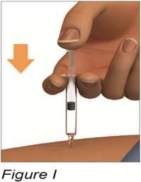c) Slowly push the plunger all the way down until the syringe is empty. (See Figure I).