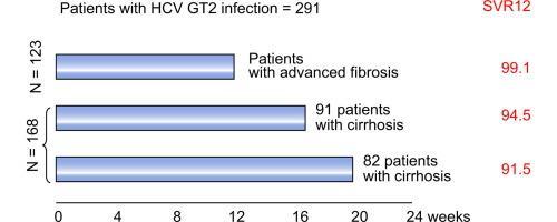 Sofosbuvir + RBV in Genotype 2 patients with advanced