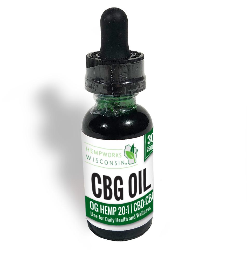 HempWorks Wisconsin CBG Hemp Oil (250mg - 2000mg) This is a potent Hemp Oil that has 250mg, 500mg, 1250mg or 2500mg of Full Spectrum Distillate with up to 75mg-150mg of CBG per bottle!