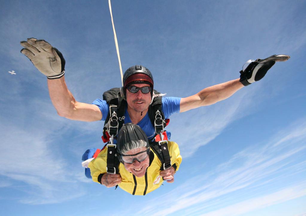 2 Toni Goodley, 79 years old, taking part in a tandem skydive