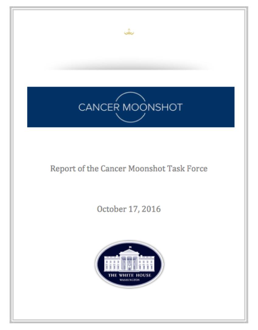 Cancer Moonshot The Blue Ribbon Panel and the White House Cancer Moonshot Taskforce identified HPV